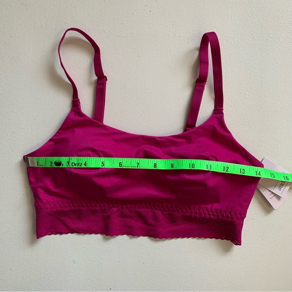 Auden Dark Pink Lace Trim Longline Bralette Size Medium NWT - Picture 12 of 13